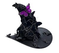 MCAOAL Accessorio per cappello da strega a farfalla per raccolta a tema, copricapo a punta per momenti Halloween e sessioni ritratti fotografici Cappello da strega a farfalla Decora accessorio