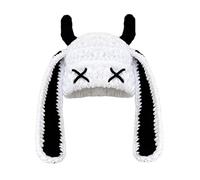 MCAOAL Cappello invernale elastico in corno da diavolo Copricapo morbido per cosplay anime da indossare ogni giorno Festival Halloween Berretto lavorato a maglia all ' uncinetto per ragazze adulte