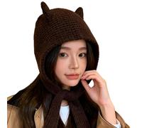 MCAOAL Cappello Pullover con paraorecchie con Orecchie da Diavolo per Donna Avventure all ' Aperta Cappello in Corno da Diavolo