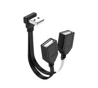 MCAOAL Cavo splitter USB con 90 gradi maschio a doppia porta femmina per ricarica rapida e trasferimento dati USB auto