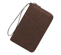 MCAOAL Chiusura lampo compatta PU Carte Caso Con Blocco Spaziosi Compartimenti Per Efficiente Credito E Gestione della Licenza Titolare del Credito Portatile, marrone, Mass Beauty