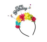 MCAOAL La mia decorazione per la testa di compleanno con lettere glitterate, accessorio per capelli estensibile, per donne, ragazze, feste, feste, bambini, feste di compleanno