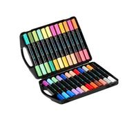 MCAOAL Set pennarelli acrilici con testa, pennarelli a vernice acrilica a doppia punta con punta a pennello, per schizzi, scarabocchi, cartoline, scrapbooking, diari, decorazioni, pennarelli non