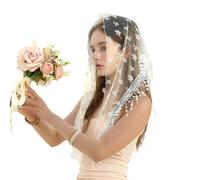 MCAOAL Tradizionale Copertura Capelli In Rete Nero Con Design A Rete Perfetto Per Le Donne Chiese Velo Da Sposa Nero, bianco, Taglia unica