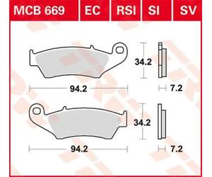 MCB669SI PASTICCHE FRENO OFF-ROAD SINTERIZZATE SERIE SI APRILIA RXV 550 5.5 2007