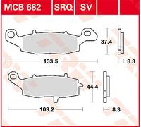 TRW MCB682 BRAKE PAD ALLROUND ORGANIC STANDARD PER SUZUKI SV 650 S ABS 2010