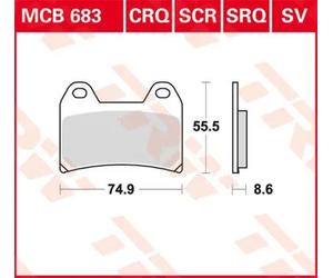 MCB683SV PASTICCHE FRENO SINTERIZZATE SERIE SV BMW R NINE T ABS URBAN G/S 2023