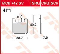 TRW Lucas Rivestimento sinterizzato MCB742SV
