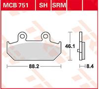 Set di pastiglie freno TRW MCB751SRM
