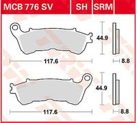 TRW MCB776SV PASTIGLIA FRENO SINTERED METAL HONDA VT 750 C ABS SHADOW AERO 2015