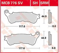 TRW MCB776SV PASTIGLIA FRENO SINTERED METAL HONDA VT 750 C ABS SHADOW AERO 2015