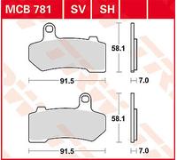 MCB781SH PASTIGLIA FRENO SINTERED METAL HARLEY FLHRC 1584 ROAD KING CLASSIC 2009