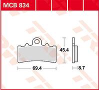 Kit Pastiglie Freno Freno A Disco Trw MCB834 Organic Allround per