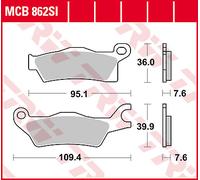 MCB862SI BRAKE PAD SI SINTER OFFROAD CAN AM OUTLANDER 800 R EFI 4X4 XT DPS 2013