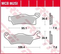 MCB862SI BRAKE PAD SINTER OFFROAD MAVERICK TURBO 900 EFI 4X4 X3 DS DPS 2021