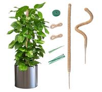 Mcbazel 2 Pezzi di Tubi in Muschio di Cocco Flessibili da 70 cm per Piante Rampicanti con Legacci, Tuteur Ideale per Monstera, Pothos e Piante in Vaso da Interno.