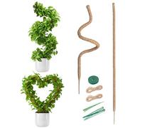 Mcbazel 2Pack 160cm Tubi in Fibra di Cocco per la Crescita delle Piante Rampicanti - Supporti Flessibili e Piegabili in Fibra di Cocco per Monstera, Pothos e Piante da Interno con Kit di Completo