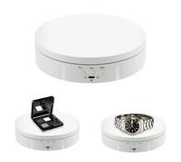 Mcbazel 5.7 pollici Piatto Girevole Elettrico Giradischi Elettrico Automatico Professionale per Fotografia - 360 gradi Girevole 10KG con Piattaforma Rotante per Video, Gioielli, Orologi - Bianco