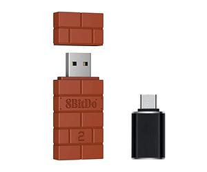 Mcbazel Adattatore wireless 8Bitdo USB 2 con adattatore OTG per switch OLED/Switch, Windows, Mac & Raspberry Pi compatibile con Xbox Series X&S/Xbox One/Switch Pro/PS5 Controller - Marrone