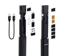 Mcbazel Budi - Custodia di archiviazione per scheda SIM e cavo dati da viaggio, 9 in 1, con adattatore di ricarica e trasferimento di tipo C/Micro USB/cavo USB-C