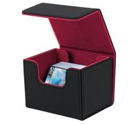 Mcbazel Deck Box Porta Mazzo per MTG Deck Box, Porta Carte Magic, Scatola Porta Carte di per 100+ Carte a Manica Singola, Porta Carte Magic Commander TCG, Custodia in Pelle PU - Nero/Rosso
