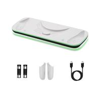 Mcbazel Dock di Carica Controller VR per Quest 3, Stazione di Carica VR con Luce LED per Quest 3, Supporto di Stazione di Carica con 2 Batterie Ricaricabili da 600mAh, Cavo Type-C - Bianco