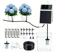 Mcbazel Irrigatore Solare a Goccia per 10 Vasi con Timer | Kit Irrigazione Balcone con Irrigatore a Batteria 2200 mAh, Backup USB-C e Programmi per Ore o Giorni