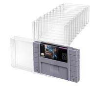 Mcbazel LOT 10 SNES Custodia Protettiva Trasparente per Cartucce di Giochi Super Nintendo SNES (Set di 10)