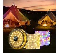 Mcbazel Luci da Campeggio per Natale, Lampada Esterna Ricaricabile USB 12M, Luci LED Impermeabili IP67 per Esterni/Interni/Campeggio, Ideale per Decorazioni Natalizie