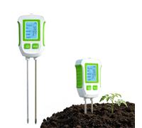 Mcbazel Misuratore PH Terreno 5 in 1 a Doppia Sonda, Tester per Orto e Vasi | Misuratore Umidità Terreno e Igrometro per Piante, Tester con LCD Retroilluminato e Autospegnimento Dopo 30 Secondi