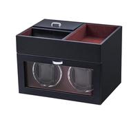 Mcbazel Multifunzionale Scatola Carica Orologio per 2 Orologi,Orologi Automatici Display LED Luce Scatola di Carica dell'Orologio Gioielli con Motore Silenzioso 1 Modalità di Rotazione -Vino Rosso