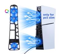 Mcbazel per PS5 Slim Ventola di Raffreddamento RGB Light con 3 Cooler Dissipazione Rapida,Supporto Controllo Intelligente della Temperatura Raffreddamento per PS5 Slim DE/UHD(Non per PS5/PS5 Pro)