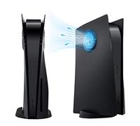 Mcbazel Placche PS5 con Slot di Raffreddamento, Piastra di Ricambio Antigraffio e Antipolvere per PS5 Disc Edition - Nero (Non compatibile con PS5 Slim/Pro)