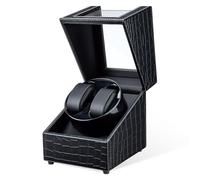 Mcbazel Remontoir per Orologio Automatico in Pelle, Scatola per Orologi a Doppia Rotazione, Ricarica USB-DC, Ecrins Doppio per Orologi Automatici con Motore Silenzioso e 2 Modalità di Rotazione.