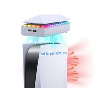 Mcbazel RGB Ventola di Raffreddamento per PS5, 3 velocità Regolabili, Doppie Porte USB 2.0, Compatibile con per PS5 - Bianco (Non per PS5 Slim/PRO)