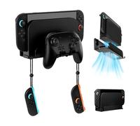 Mcbazel support mural nintendo switch 2Tutto-in-Uno Supporto Sicuro per Console, Dock e Controller di Gioco Montaggio Stabile con Fori di Ventilazione Include un Kit Completo