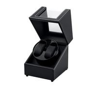 Mcbazel Watch Winder 2 Orologi Scatola Carica Orologio, Ricarica Carica Orologio Automatico per 2 in PU Scatola Doppia Rotante - Nero