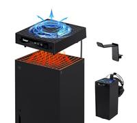 Mcbazel Xbox Series X Ventole di Raffreddamento Automatiche Accessori, Ventola di Raffreddamento PWM RGB a 3 Velocità con Supporto per Gancio Cuffie per Xbox Series X - Nero