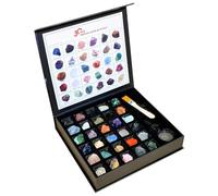 MCBEAN Set di 30 Rocce per Bambini - Gemme Naturali e Cristalli Grezzi, Giocattolo Educativo STEM di Geologia, Regalo per Bambini e Bambine
