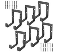 McBlast 6 PzGanci Garage Parete Nero, Ganci da Soffitto per Garage, Gancio Doppi per Attrezzi da Garages, Supporto Bici da Muro, Ganci da Parete per Porta-Biciclette Attrezzi Scale Portautensili