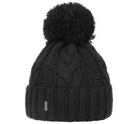 McBURN Giant Berretto con PON Donna - Made in Italy Beanie Invernale Berretti Pompon Lavorato a Maglia Risvolto, Fodera, Fodera Autunno/Inverno - Taglia Unica Nero