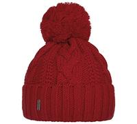 McBURN Giant Berretto con PON Donna - Made in Italy Beanie Invernale Berretti Pompon Lavorato a Maglia Risvolto, Fodera, Fodera Autunno/Inverno - Taglia Unica Rosso