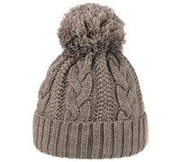 McBURN Giant Berretto con PON Donna - Made in Italy Beanie Invernale Berretti Pompon Lavorato a Maglia Risvolto, Fodera, Fodera Autunno/Inverno - Taglia Unica Cammello