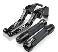 MCBXTH per Ducati 696 Monster 2009 2010 2011 2012 2013 2014 Moto CNC Regolabile Freno Leve di Frizione Manubrio Grip Monster 696(Black 1)