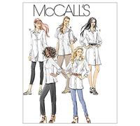 McCall Patterns Dimensione RR M6124 18W-20W-22W-24W Misses '/ Miss Petite / / Shirts, Petite in 3 Lunghezze, Confezione Femminile di 1, Bianco