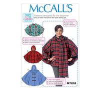 McCall' s Patterns Taglie XS 4 - 6/Small 8 - 10/Medium 12 - 14 Misses Poncho