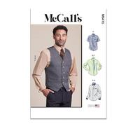 MCCALLS M8415AA - Gilet foderato, da uomo, camicie, cravatta e papillon AA (S-M-L)