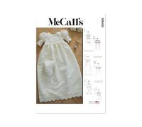 McCall's M8460A - Cartamodello per abito da battesimo per neonato, pagliaccetto e cofano, codice design M8460, taglie NB-S-M-L