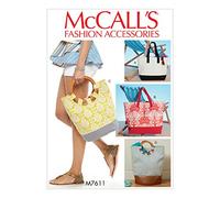 McCall's McCall Pattern 7611 OS,Tote Bags, Tessuto, Multicolore, 17.00 x 0.5 x 0.070 cm