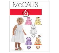 McCall's Patterns M6015 - Cartamodello per Cucire Abiti, Mutandine e Fascia per Capelli, da Bambina, Confezione da 1, Colore: Bianco, Taglie: Tutte